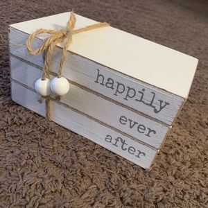 Happily Ever After wooden bookstack